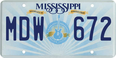 MS license plate MDW672
