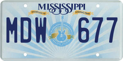 MS license plate MDW677