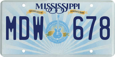 MS license plate MDW678