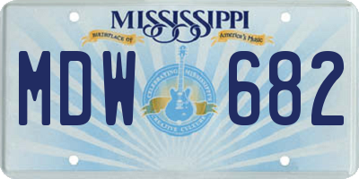 MS license plate MDW682