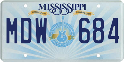 MS license plate MDW684