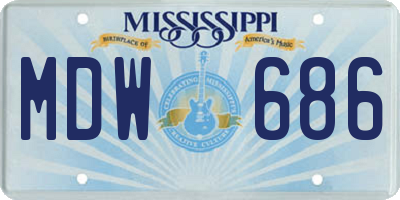 MS license plate MDW686