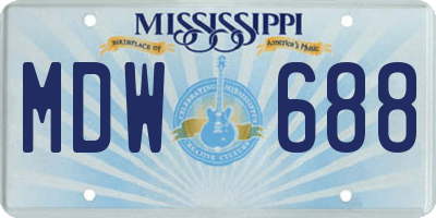 MS license plate MDW688