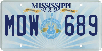 MS license plate MDW689