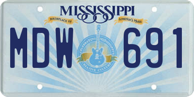 MS license plate MDW691