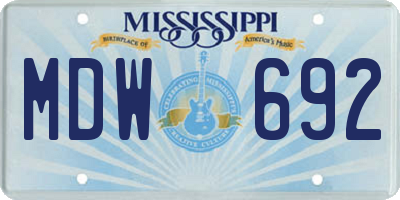 MS license plate MDW692