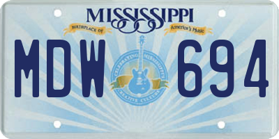 MS license plate MDW694