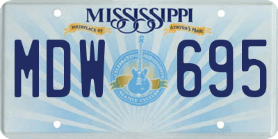 MS license plate MDW695