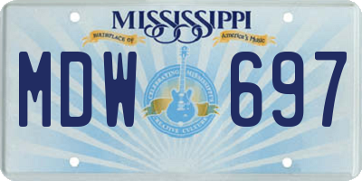 MS license plate MDW697