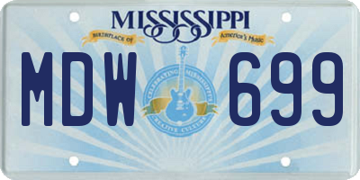 MS license plate MDW699