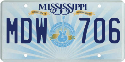 MS license plate MDW706