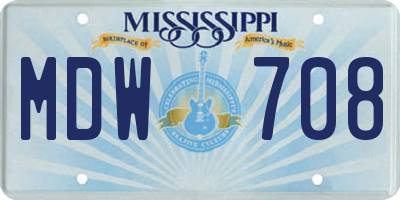 MS license plate MDW708