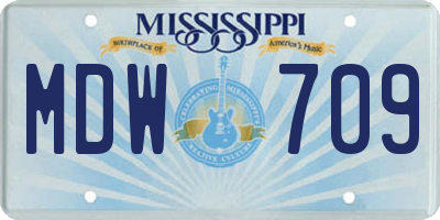 MS license plate MDW709