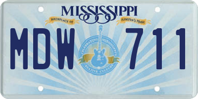MS license plate MDW711