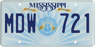 MS license plate MDW721