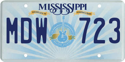 MS license plate MDW723