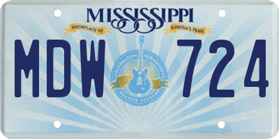 MS license plate MDW724
