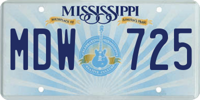 MS license plate MDW725