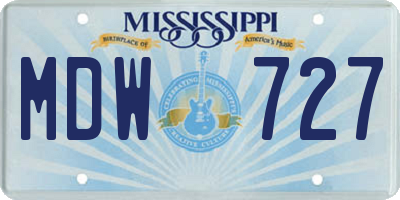 MS license plate MDW727