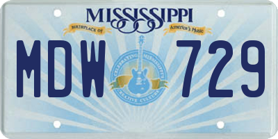 MS license plate MDW729