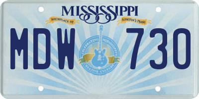 MS license plate MDW730
