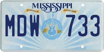 MS license plate MDW733