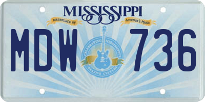 MS license plate MDW736