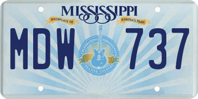 MS license plate MDW737
