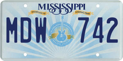 MS license plate MDW742