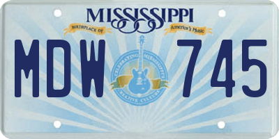MS license plate MDW745