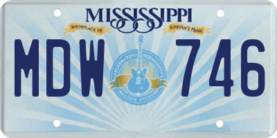 MS license plate MDW746