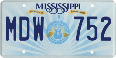 MS license plate MDW752