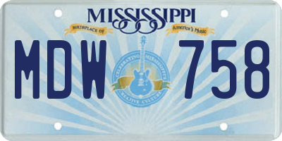 MS license plate MDW758