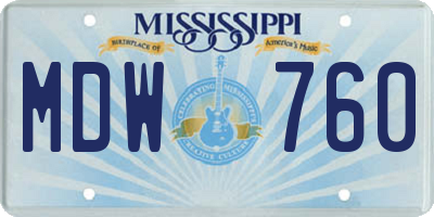 MS license plate MDW760