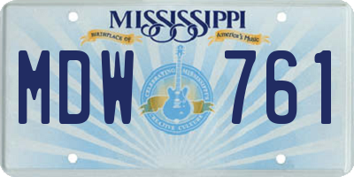 MS license plate MDW761