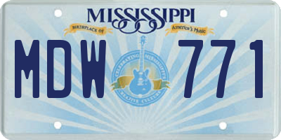 MS license plate MDW771