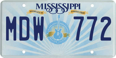 MS license plate MDW772