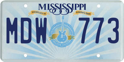 MS license plate MDW773