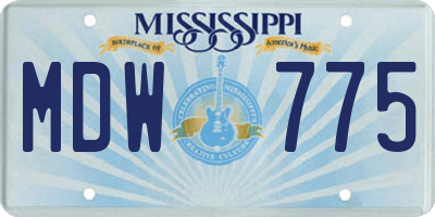 MS license plate MDW775