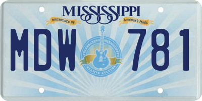 MS license plate MDW781