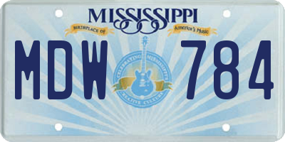 MS license plate MDW784