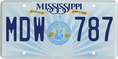 MS license plate MDW787