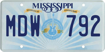 MS license plate MDW792