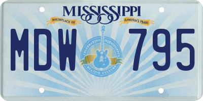 MS license plate MDW795