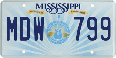 MS license plate MDW799