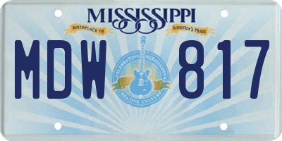 MS license plate MDW817