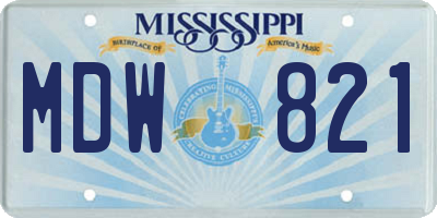 MS license plate MDW821
