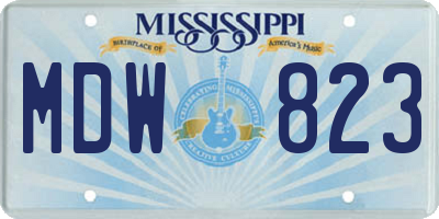 MS license plate MDW823