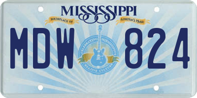 MS license plate MDW824