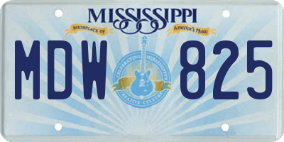 MS license plate MDW825